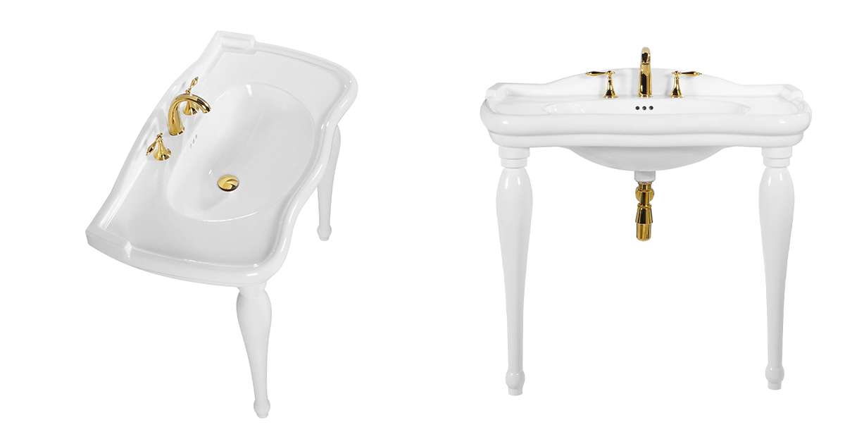 Bathroom premium 40 inches Imperial standing porcelain Console Sink